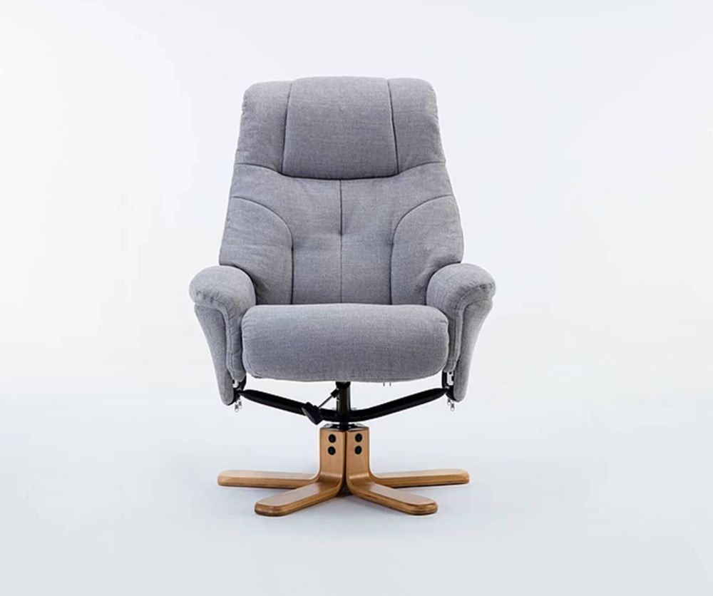 GFA Dubai Lisbon Silver Fabric Swivel Recliner Chair