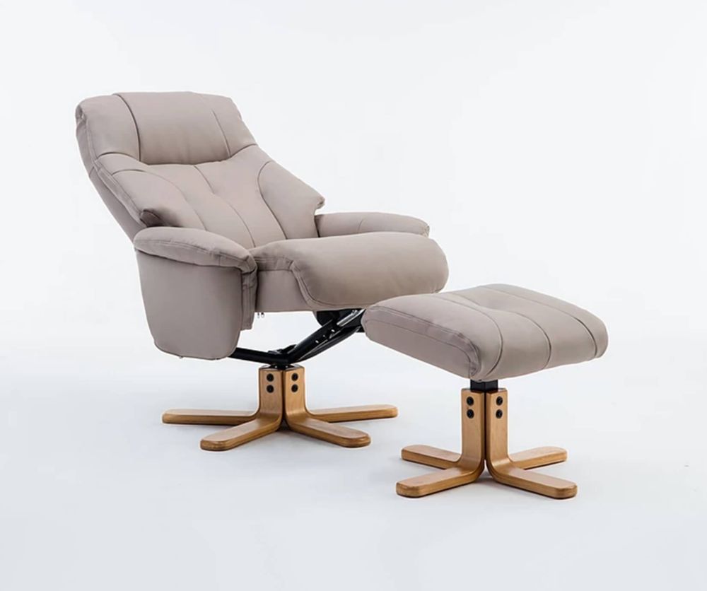 GFA Dubai Pebble Plush Leather Swivel Recliner Chair