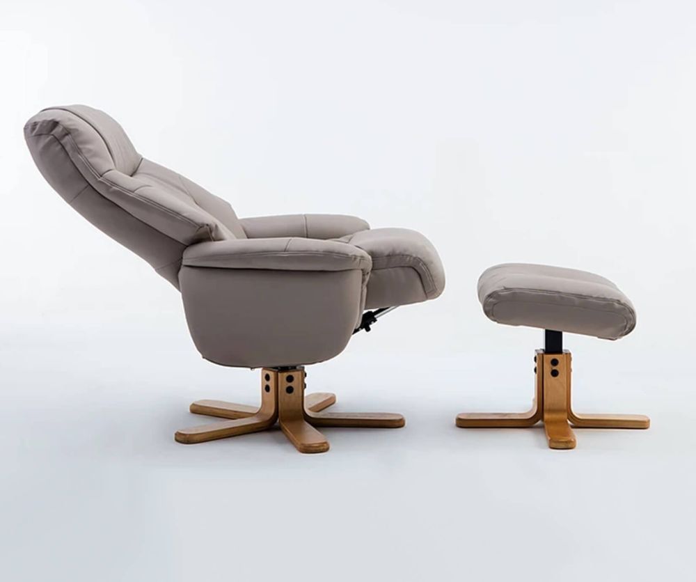 GFA Dubai Pebble Plush Leather Swivel Recliner Chair