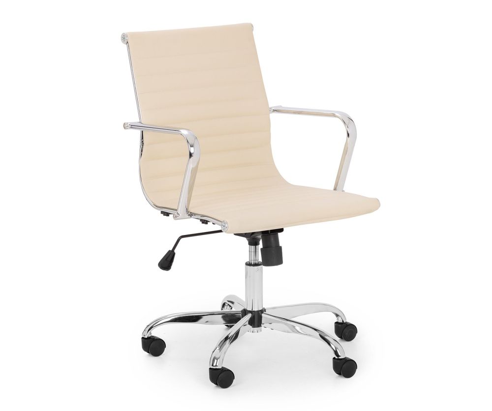 Julian Bowen Gio Ivory and Chrome Office Chair