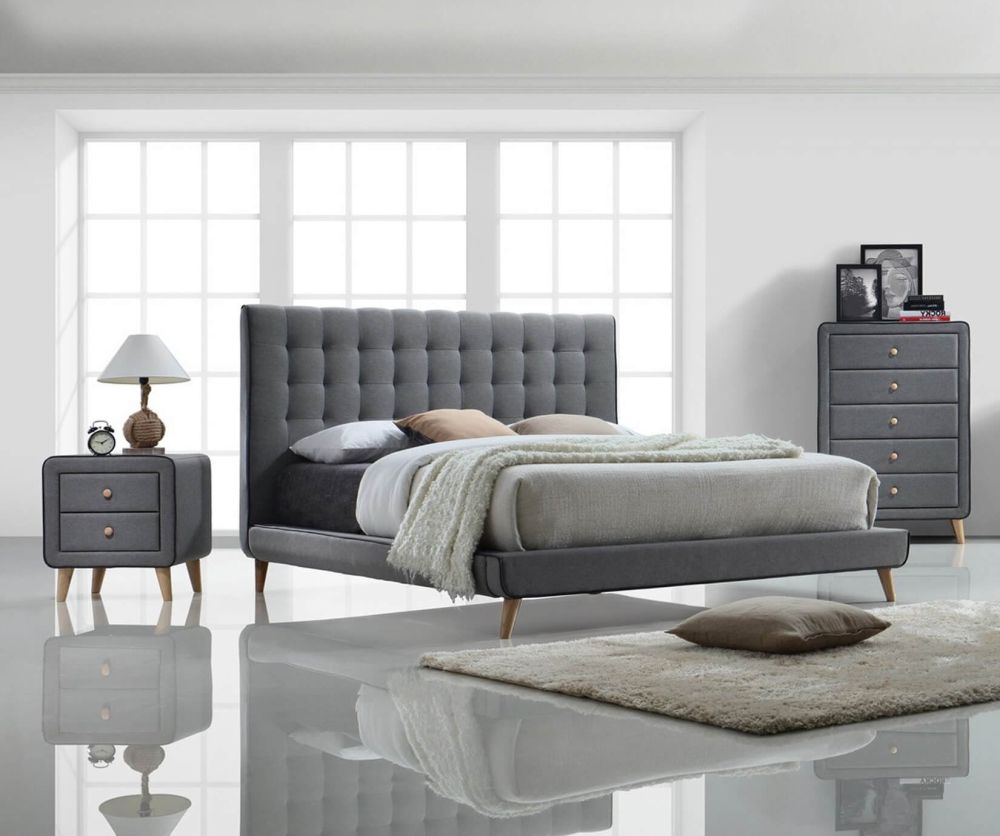 Artisan 3284 Grey Fabric Bed Frame