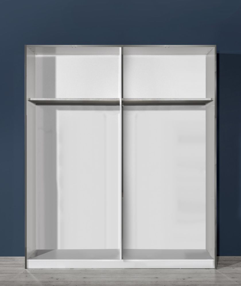 H2O Design Serena Light Grey Italian 4 Door Wardrobe