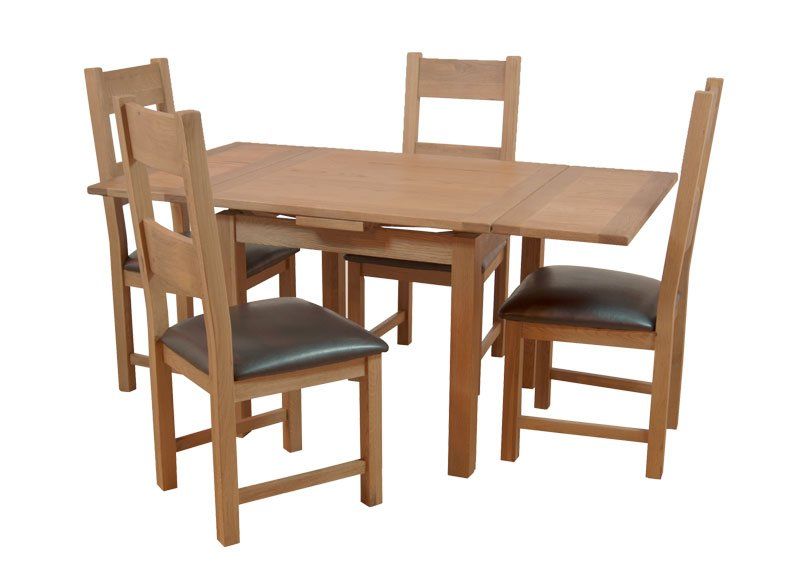 Furniture Link Hampshire Solid Oak Drop Leaf Dining Table Only