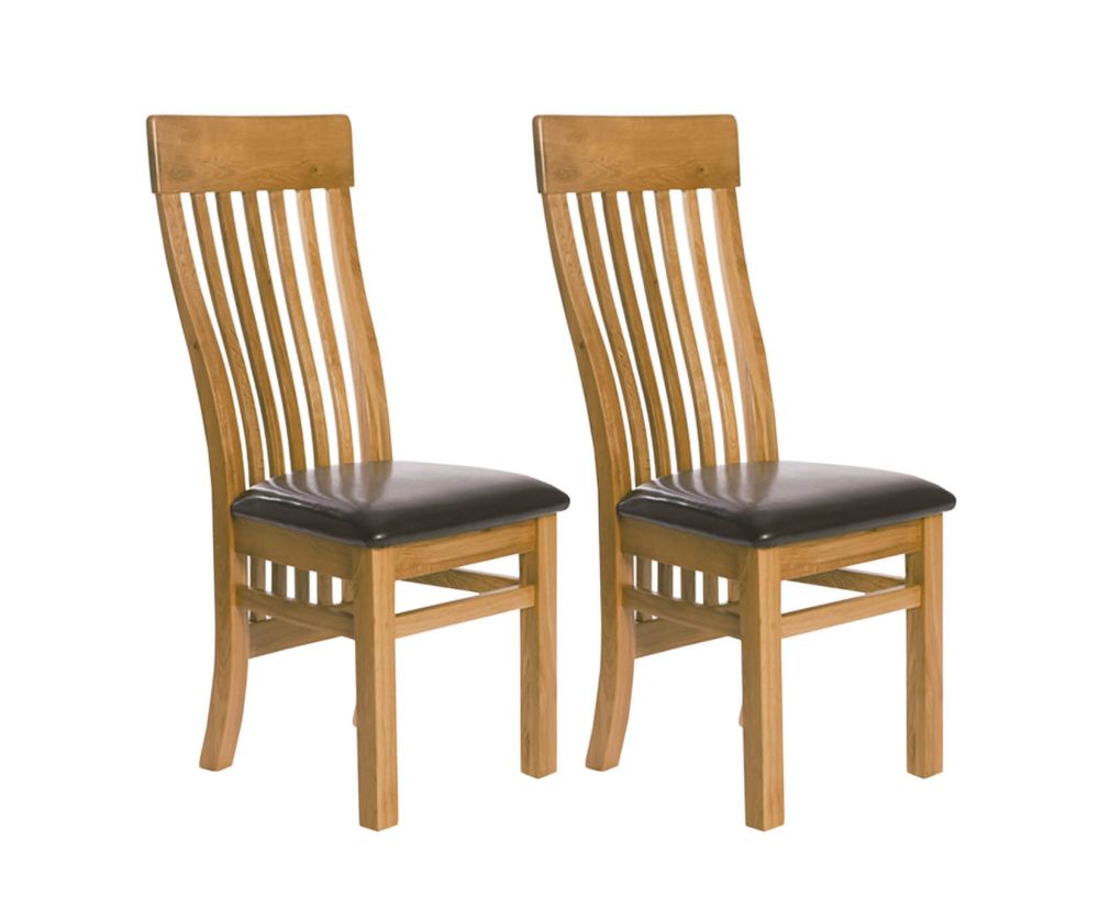 Furniture Link Hampshire Solid Oak Slatted Back Dining Chair