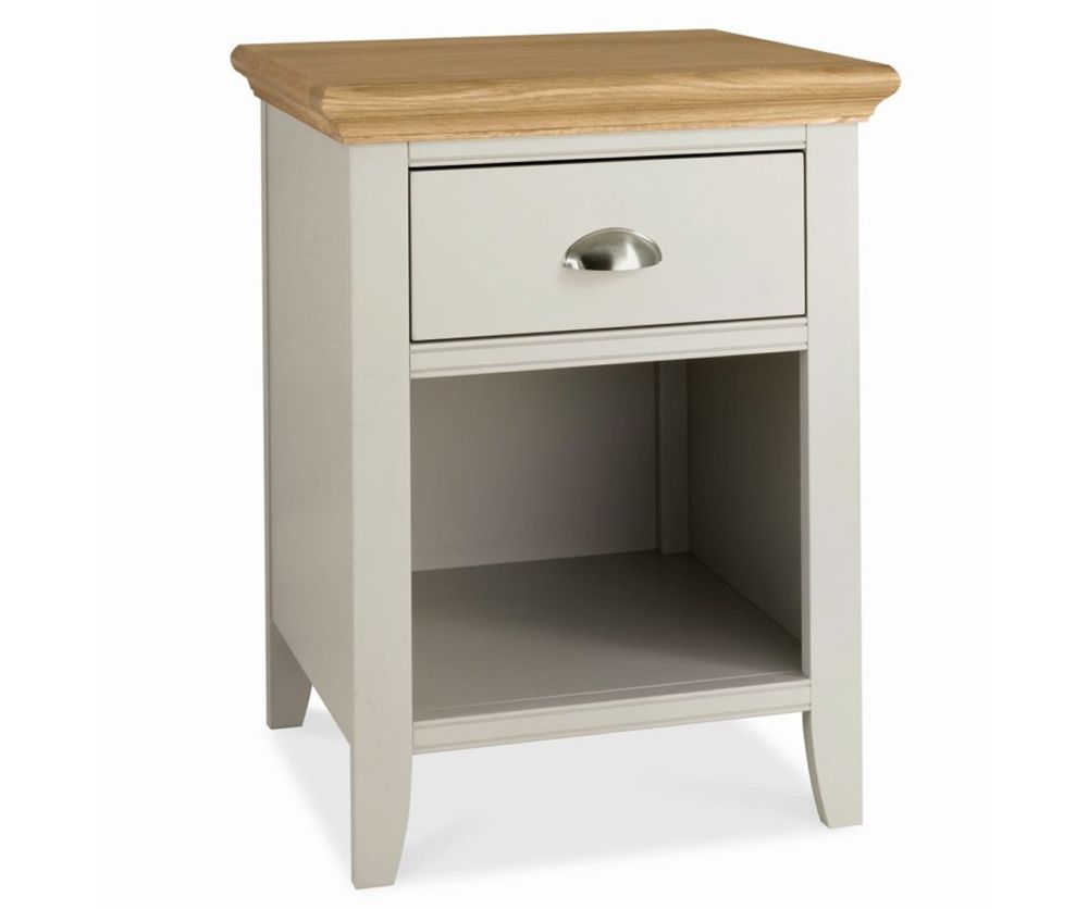 Bentley Designs Hampstead Soft Grey and Oak 1 Drawer Night Stand