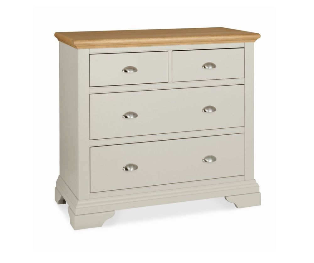 Bentley Designs Hampstead Soft Grey and Oak 2+2 Drawer Chest