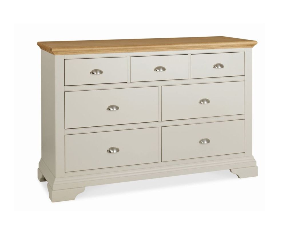 Bentley Designs Hampstead Soft Grey and Oak 3+4 Drawer Chest