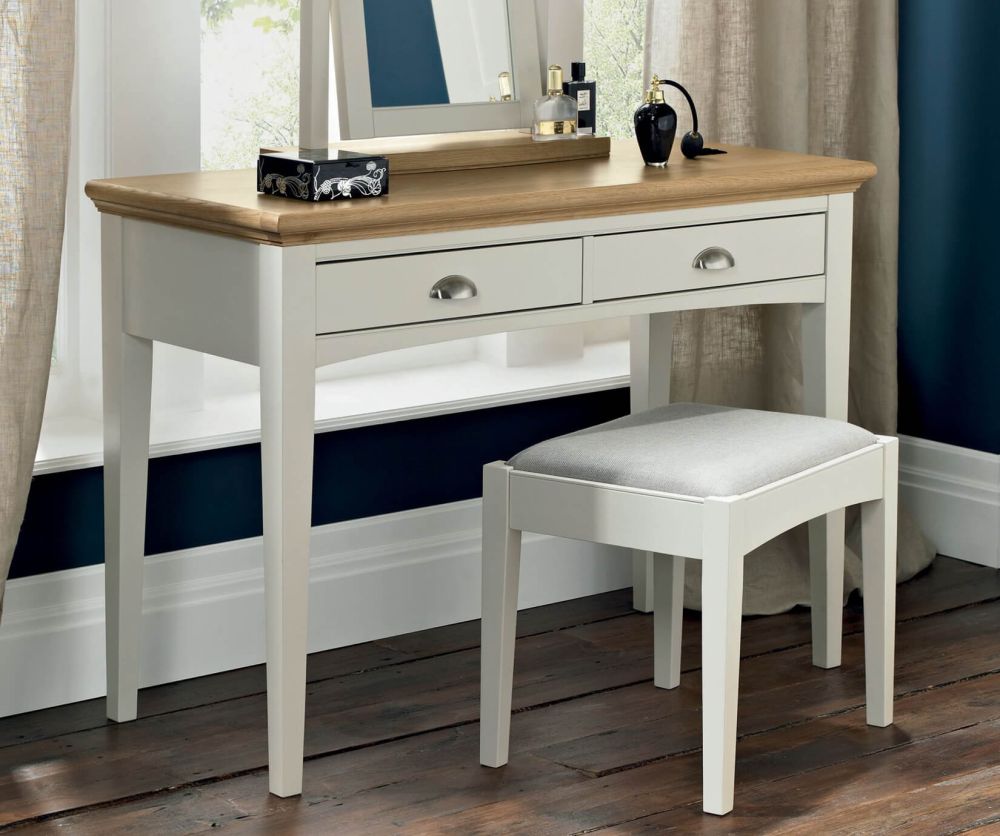 Bentley Designs Hampstead Soft Grey and Oak Dressing Table Stool