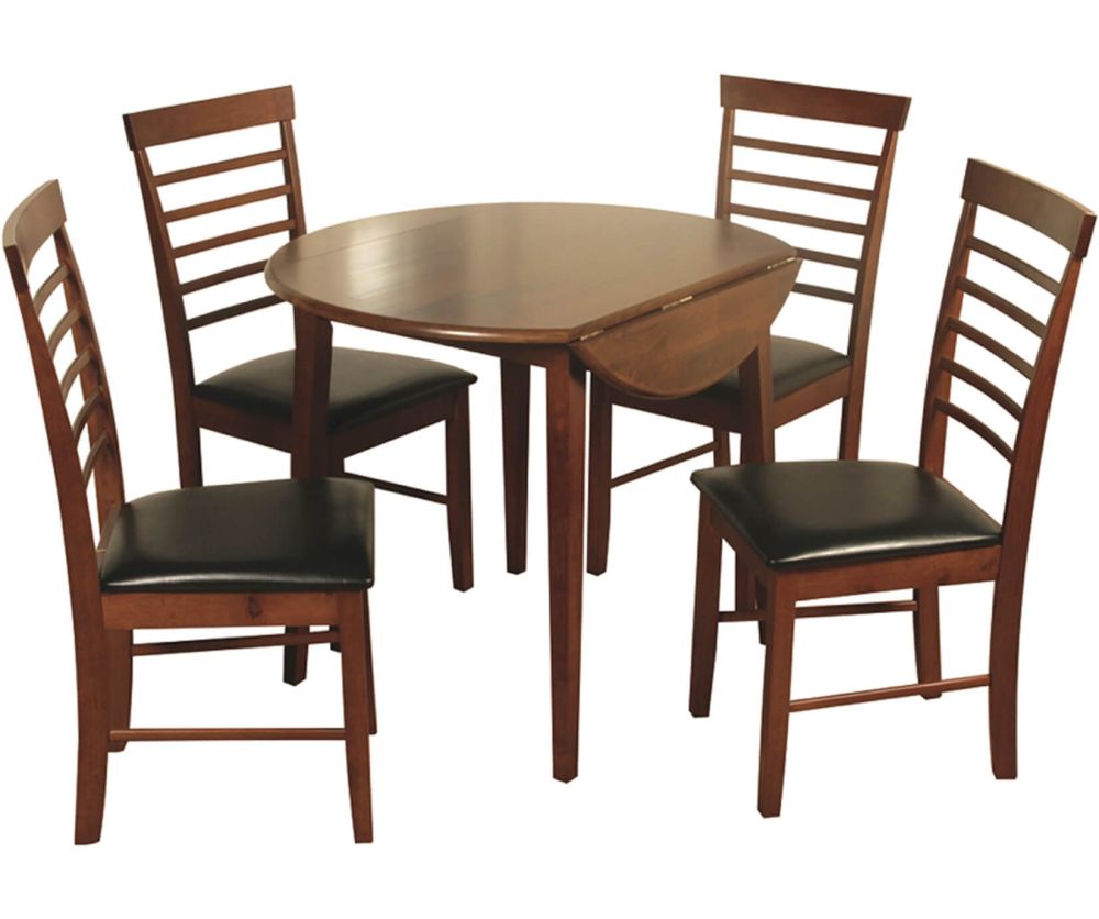 Annaghmore Hanover Dark Drop Leaf Dining Table with 4 Chairs