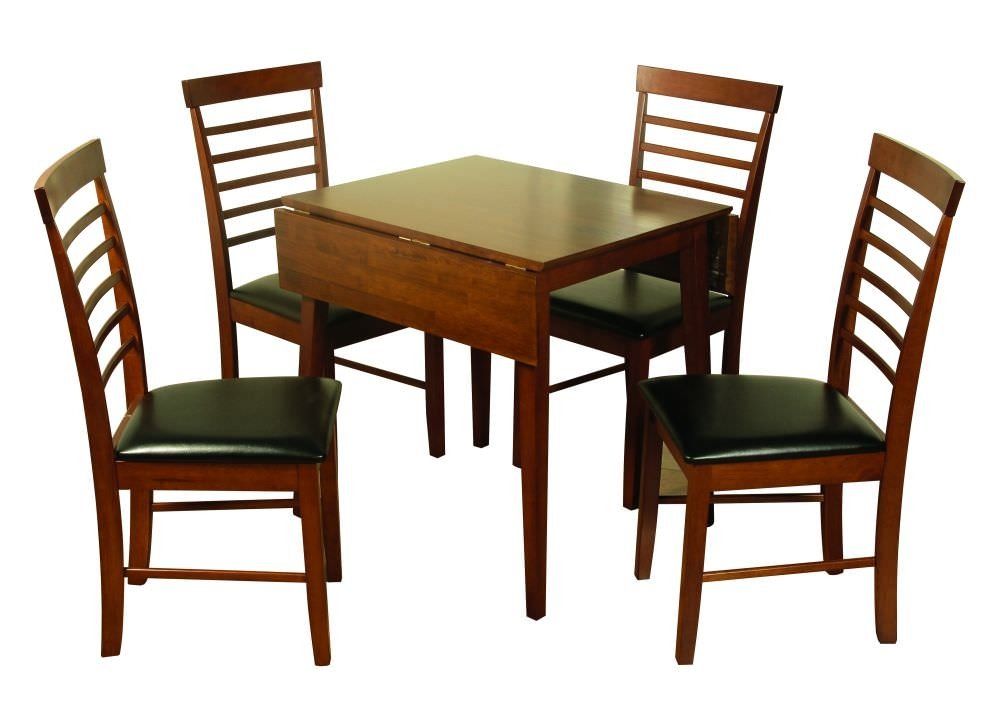 Annaghmore Hanover Dark Square Drop Leaf Dining Table with 4 Chairs