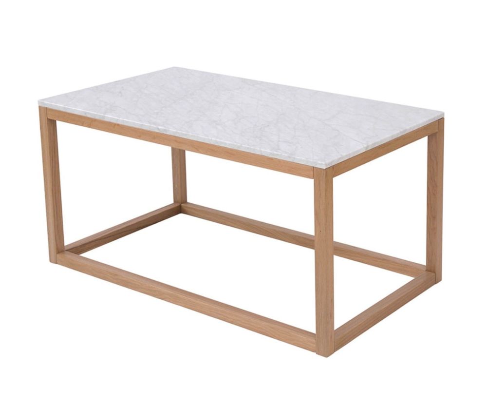 LPD Harlow Oak and White Marble Top Coffee Table