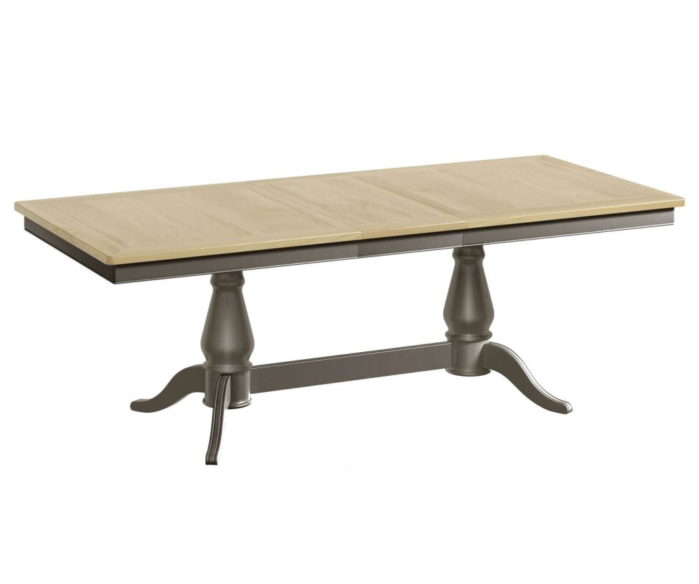 Classic Furniture Harmony Pewter Twin Pedestal Extension Dining Table