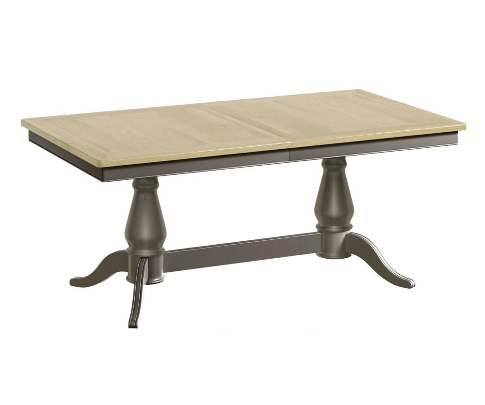 Classic Furniture Harmony Pewter Twin Pedestal Extension Dining Table