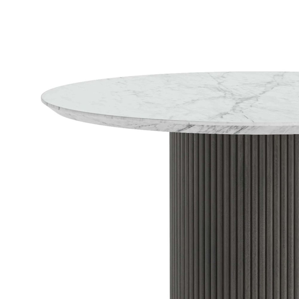 Corndell Lucas Black Round Dining Table with Marble Top