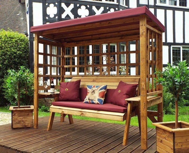 Charles Taylor Wentworth Three Seater Arbour in Burgundy 