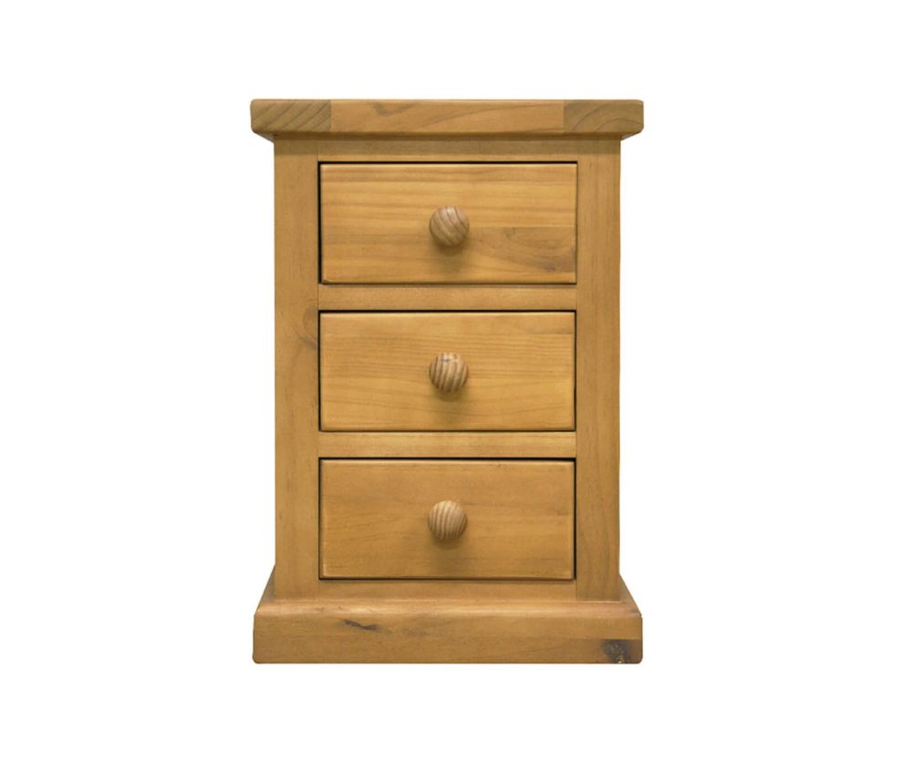 Heritance Bold Pine Small 3 Drawer Bedside Table