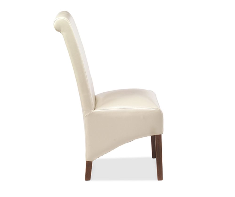 Heritance Cube Sheesham Beige Leather Dining Chair in Pair