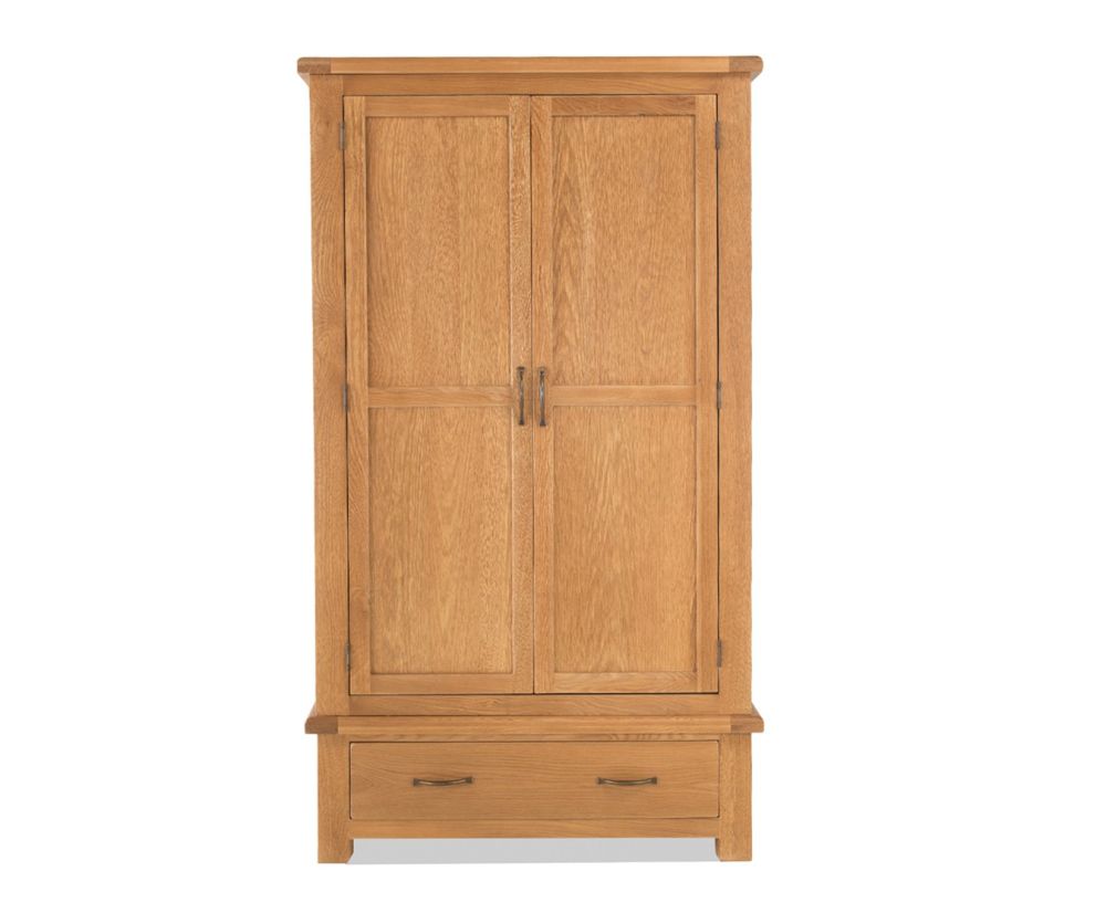 Heritance Durnham Oak 2 Door Wardrobe with Drawer