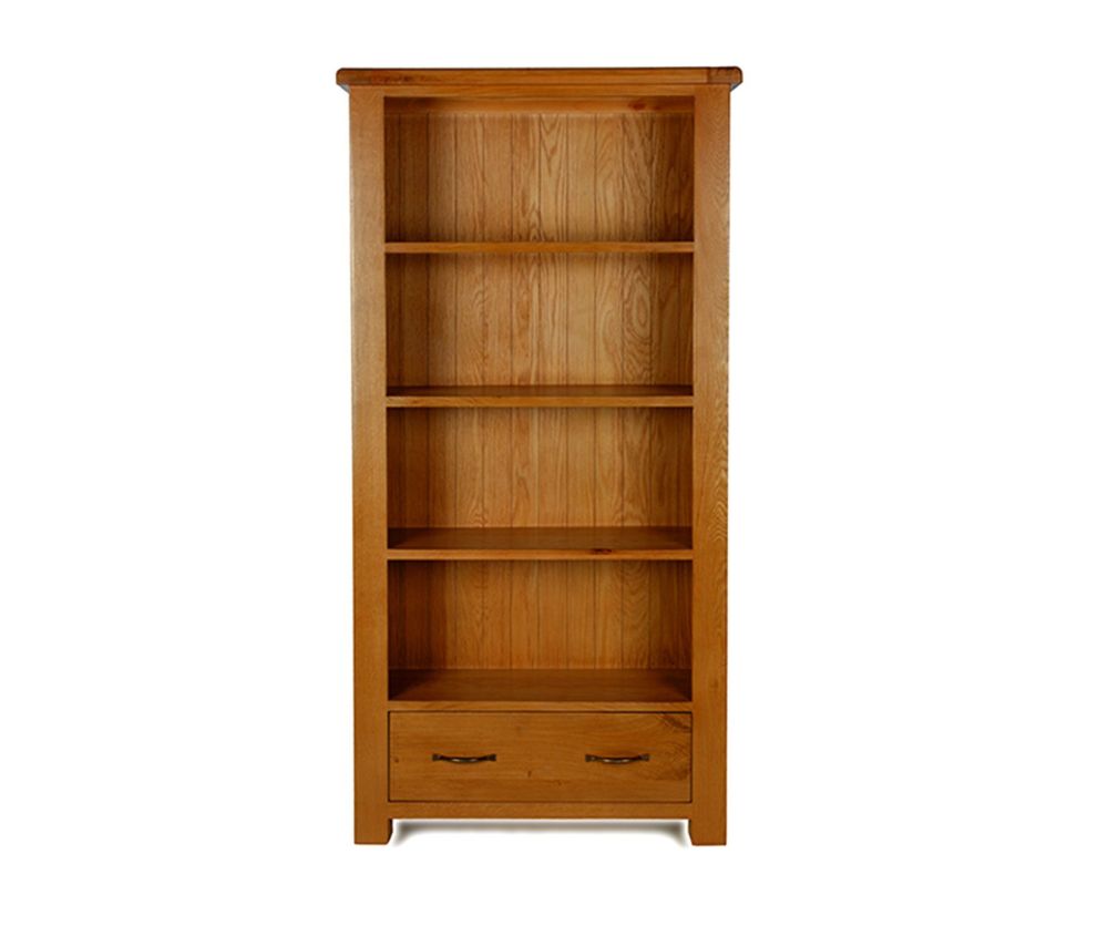 Heritance Earlwood Oak Large Bookcase with Drawer