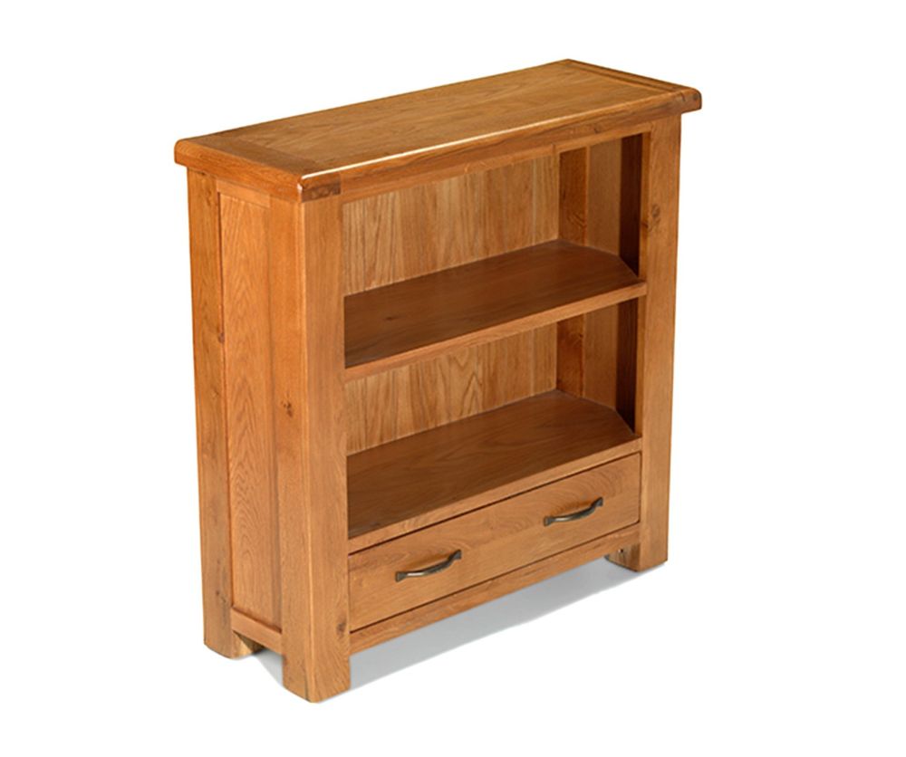 Heritance Earlwood Oak Low Bookcase with Drawer