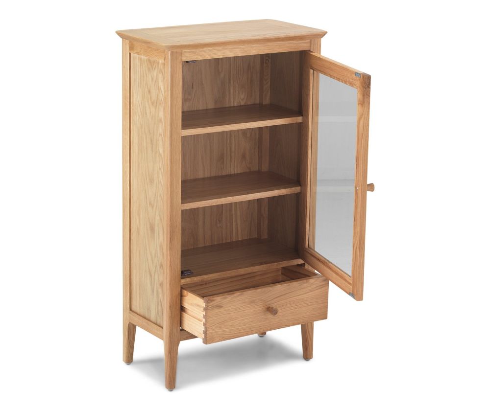 Heritance Wordley Oak Petite Glazed Bookcase