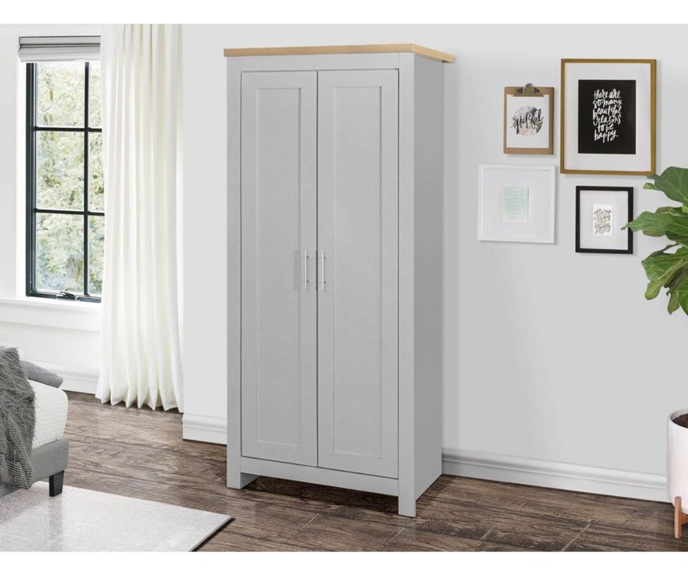 Birlea Furniture Highgate Grey and Oak 2 Door Wardrobe