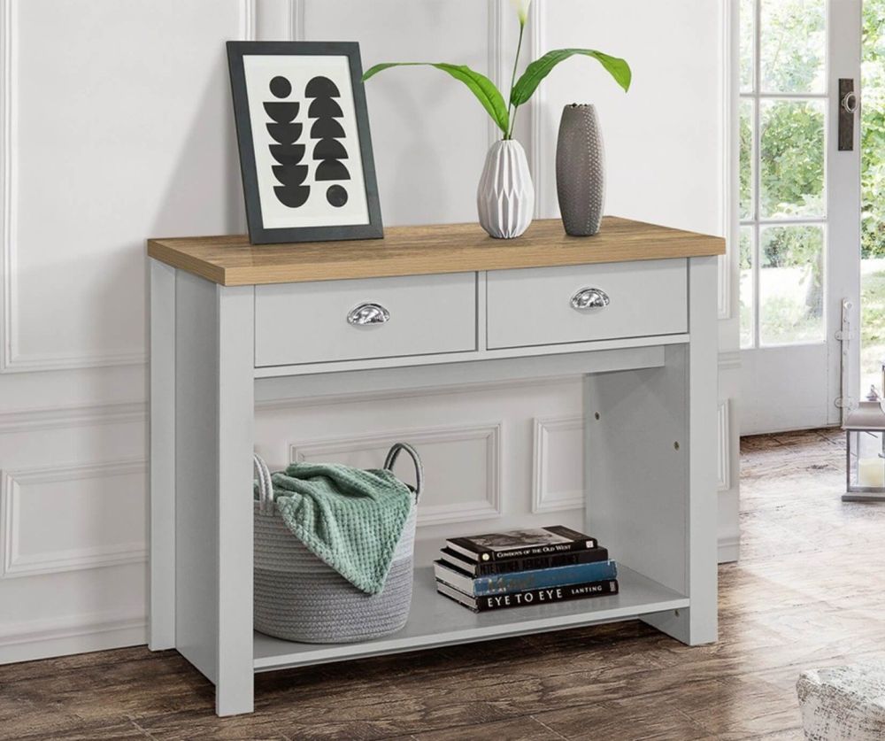 Birlea Furniture Highgate Grey and Oak 2 Drawer Console Table