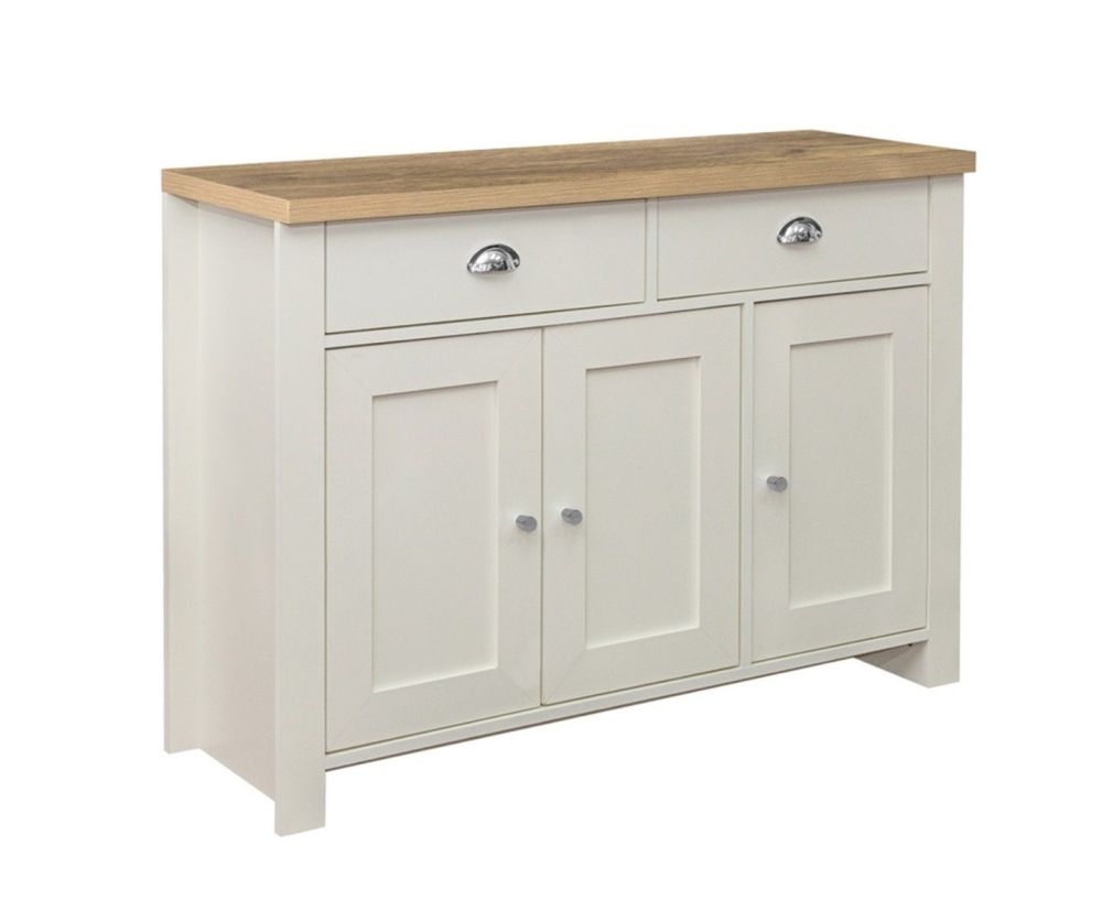 Birlea Furniture Highgate Cream and Oak 3 Door 2 Drawer Sideboard