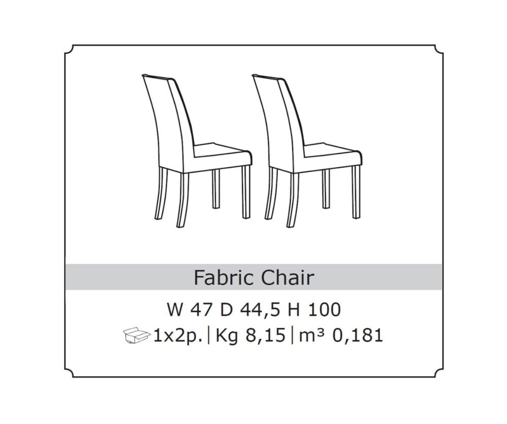 SM Italia Hilton Fabric Dining Chair in Pair