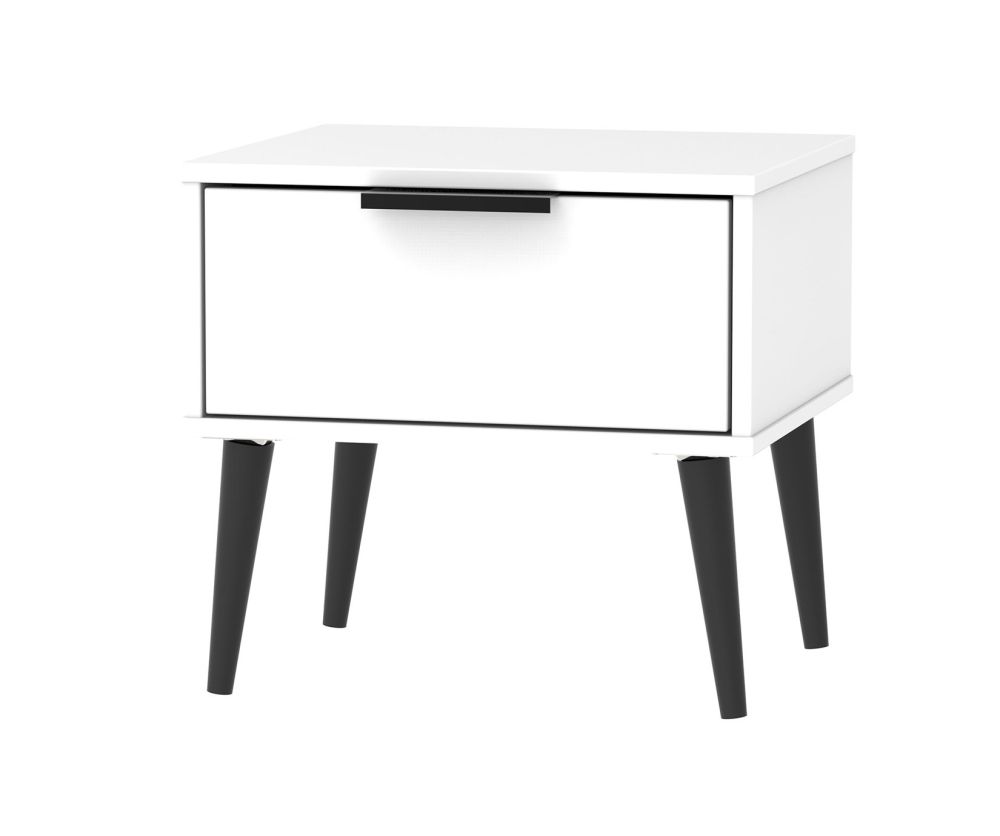 Welcome Furniture Hong Kong White Matt 1 Drawer Locker with Black Legs