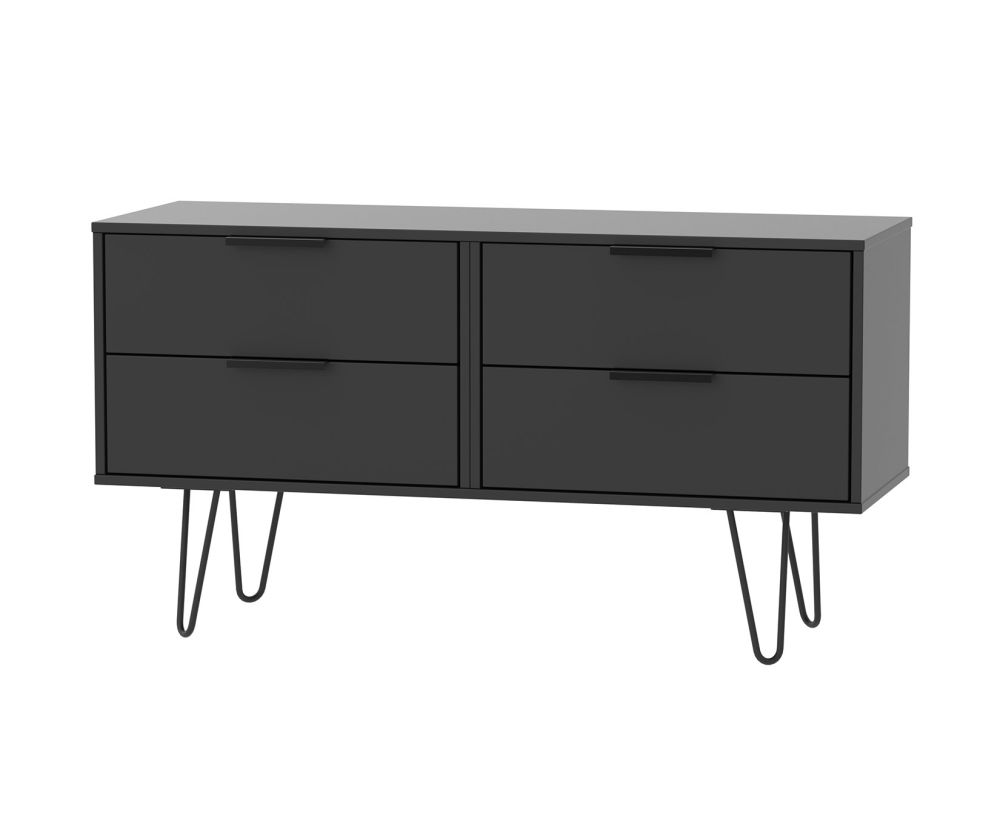 Welcome Furniture Hong Kong Black Matt 4 Drawer Bed Box with Black Metal Legs