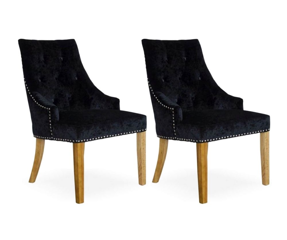 Homestyle GB Bergen Crushed Black Dining Chair in Pair