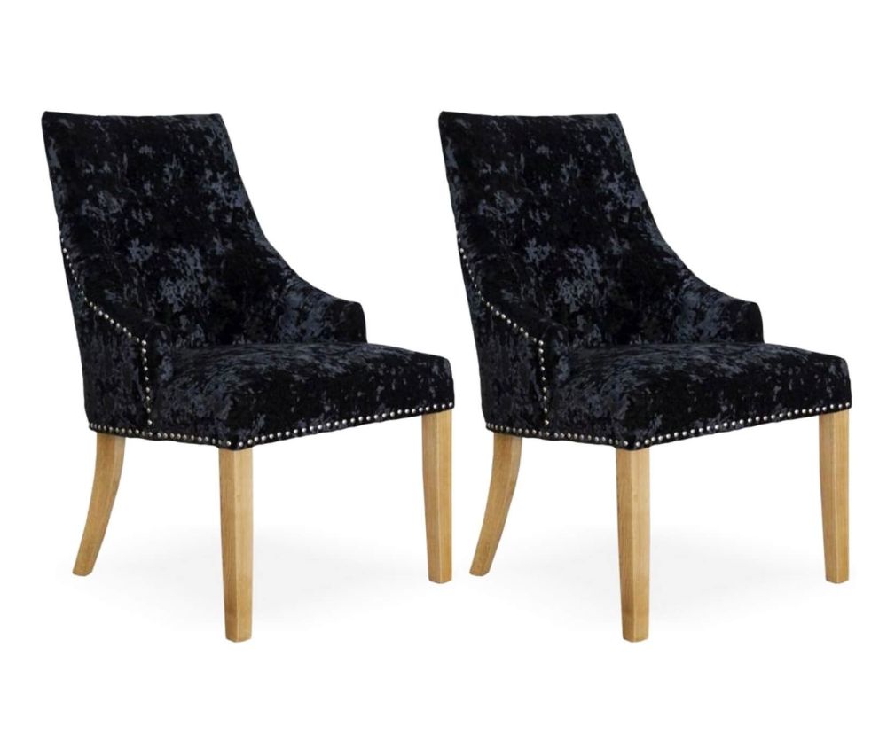Homestyle GB Bergen Deep Crushed Black Dining Chair in Pair