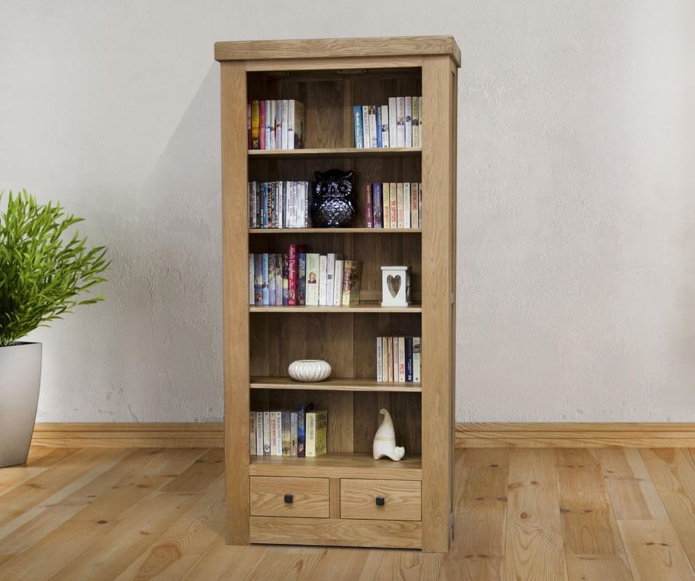 Homestyle GB Bordeaux Oak Large Bookcase with Drawers