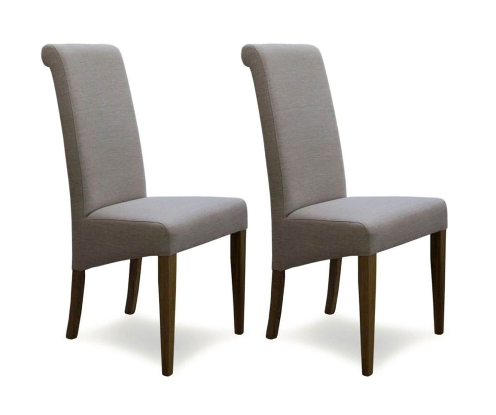 Homestyle GB Italia Beige Fabric Dining Chair in Pair