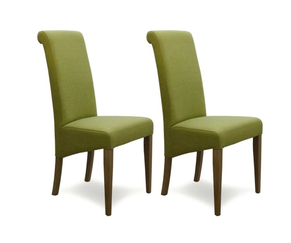 Homestyle GB Italia Lime Fabric Dining Chair in Pair