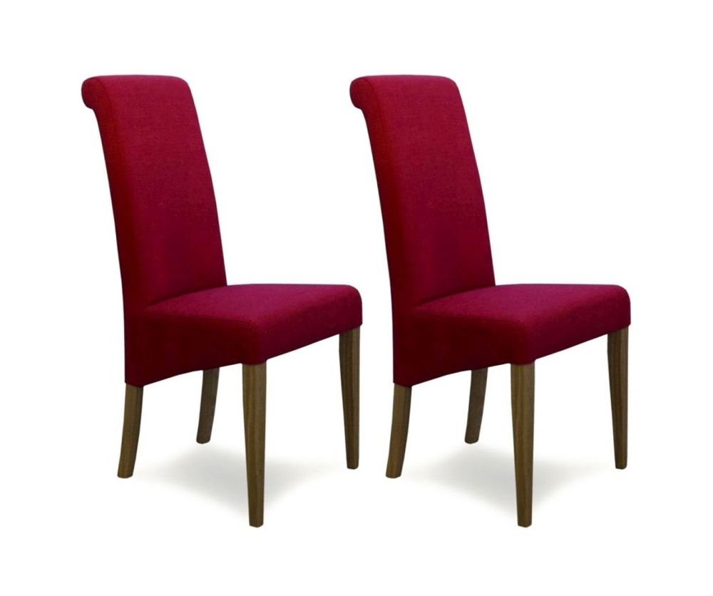 Homestyle GB Italia Lipstick Fabric Dining Chair in Pair