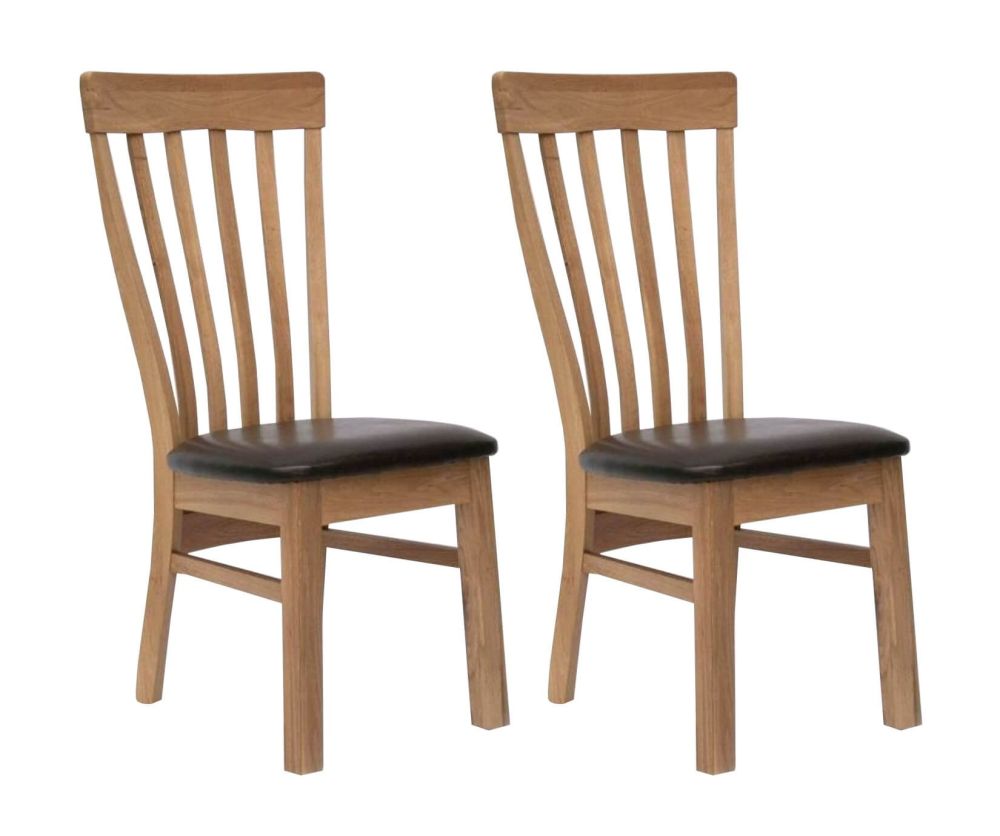 Homestyle GB Opus Lucia Brown Seatpad Dining Chair in Pair