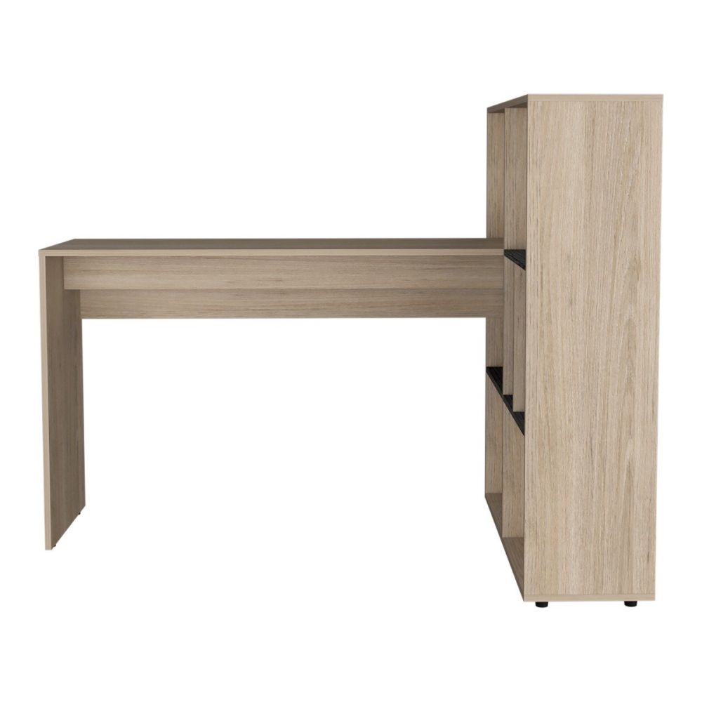 Core Products Harvard Washed Oak and Carbon Grey Oak Corner Desk with Bookcase