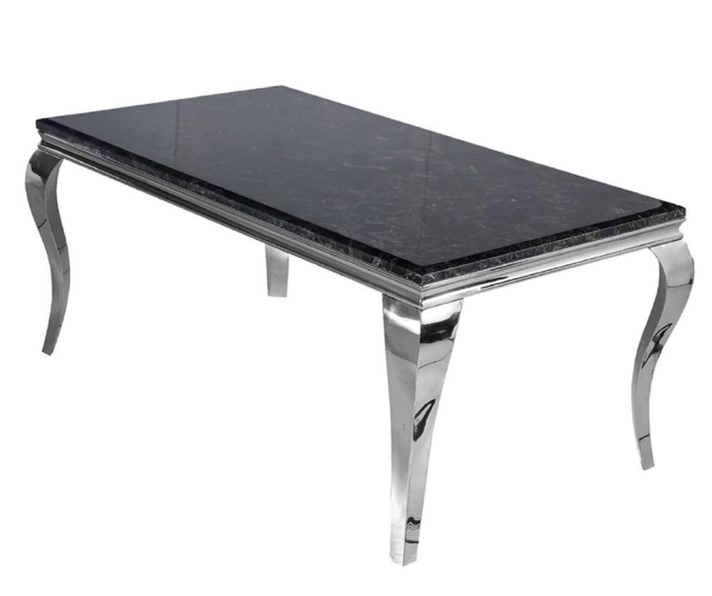Furnish 365 Louis Glass and Chrome Square Dining Table (W100cm)