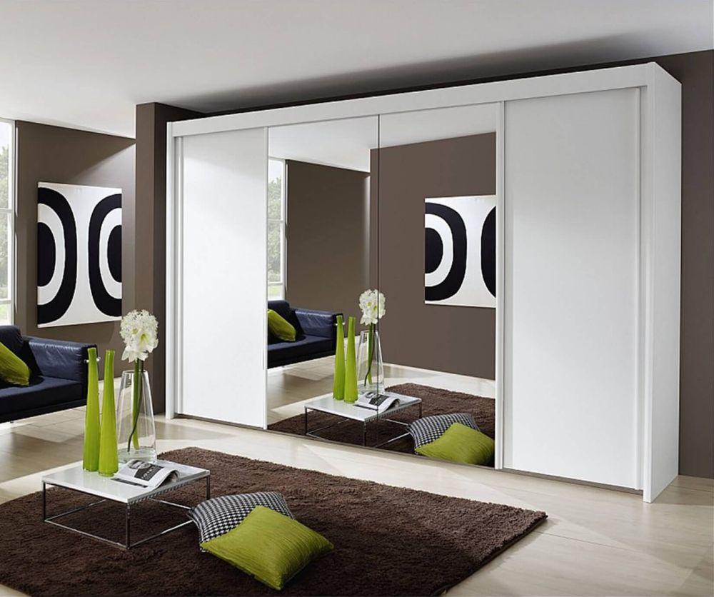 Rauch Imperial Alpine White 4 Door Sliding Wardrobe with 2 Mirror (W320cm)