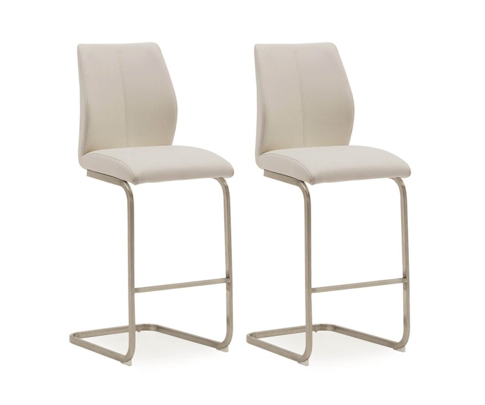 Vida Living Irma Taupe Leather Bar Chair in Pair