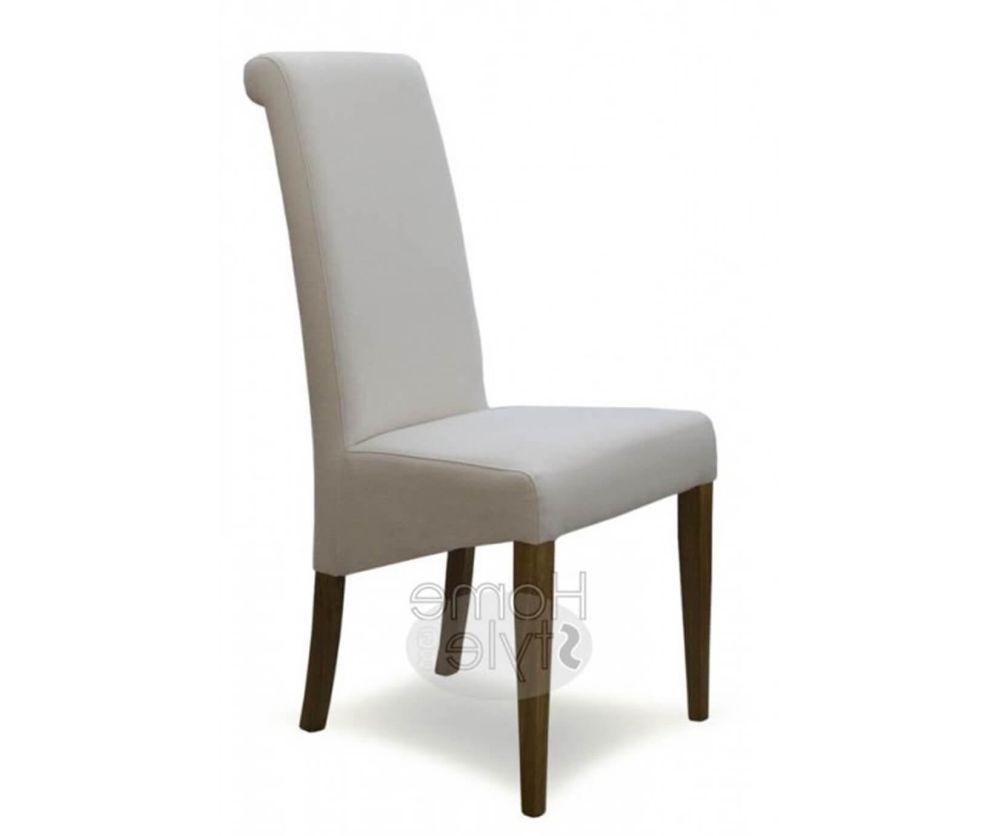 Homestyle GB Italia Ivory Fabric Dining Chair in Pair
