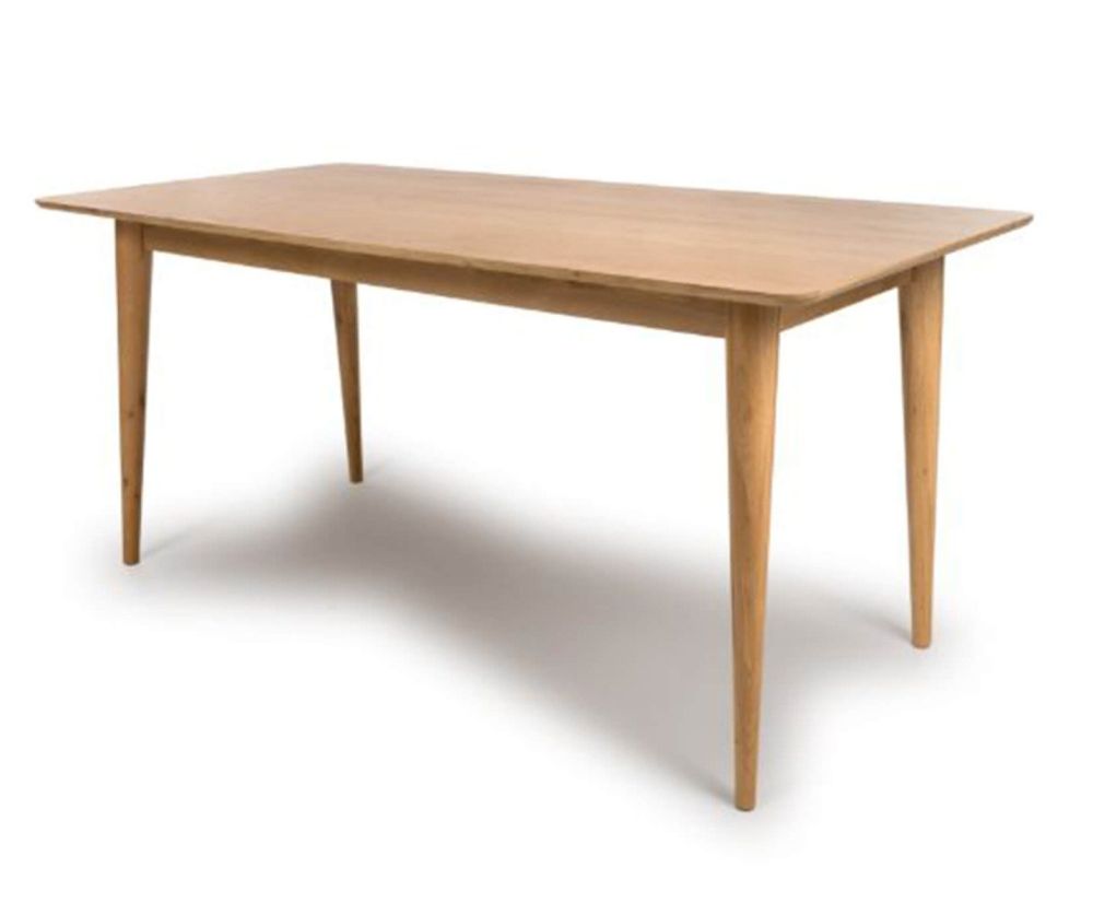 Furniture Link Jenson Light Oak 160cm Rectangular Dining Table with 4 Chair & 160cm Bench