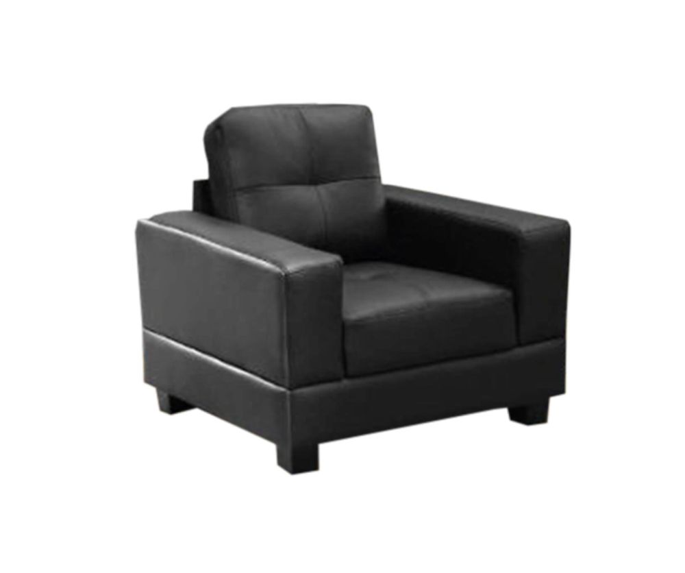 Jerry Black Faux Leather Armchair