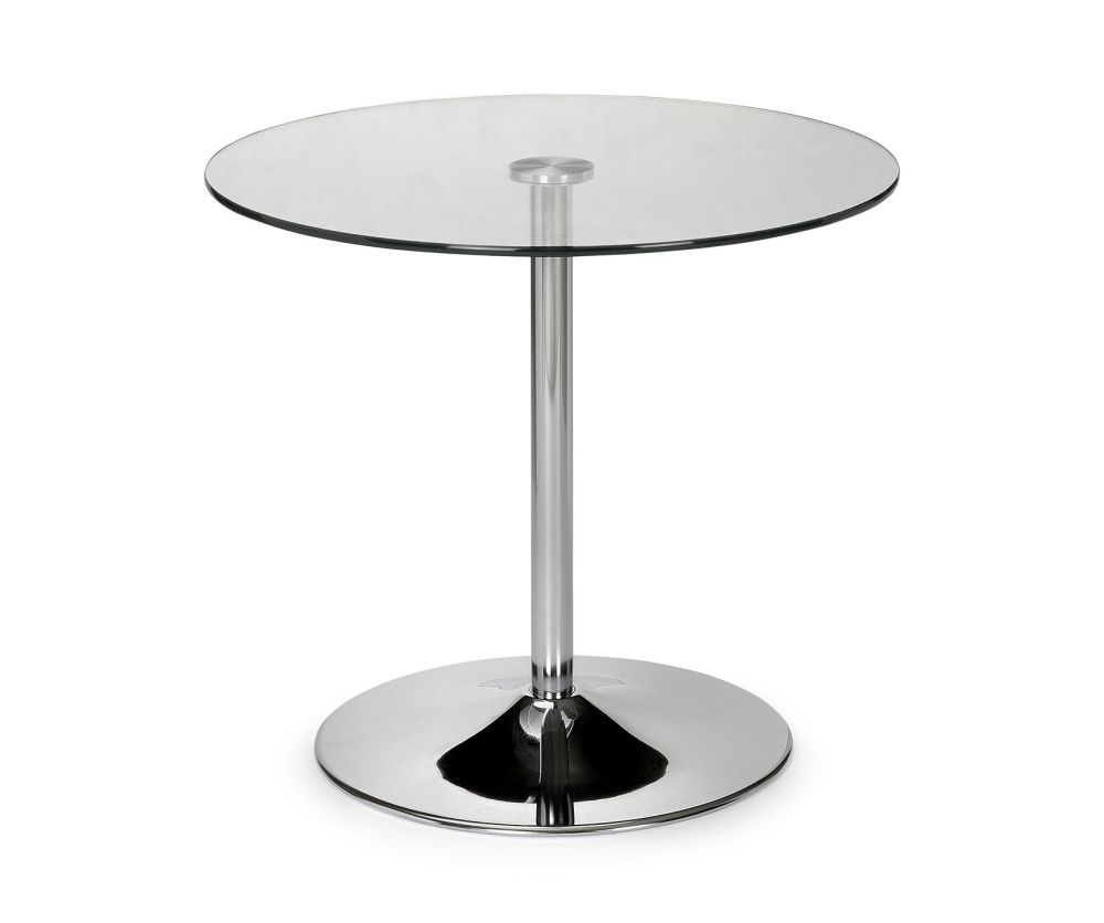 Julian Bowen Kudos Chrome Glass Pedestal Dining Table