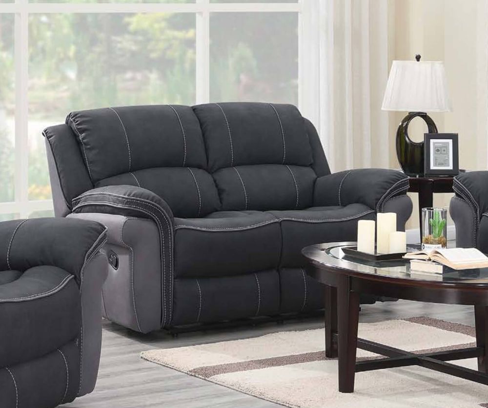 Annaghmore Kingston Charcoal Fusion Fabric Recliner 2 Seater Sofa