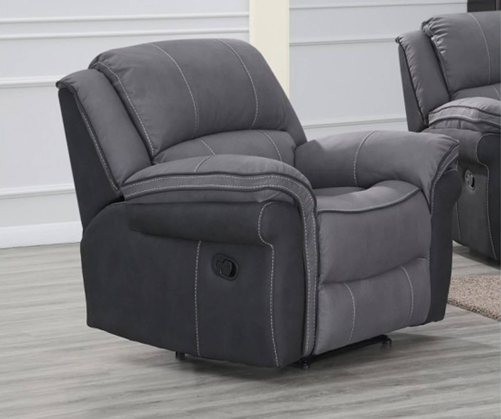 Annaghmore Kingston Grey Fusion Fabric Recliner Armchair
