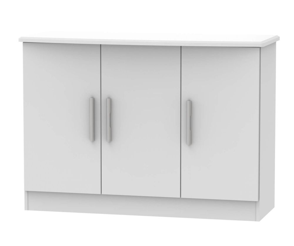 Welcome Furniture Knightsbridge Grey Matt 3 Door Storage Unit