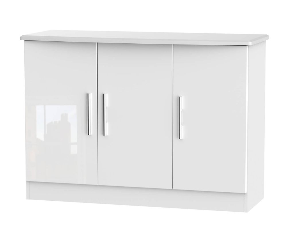 Welcome Furniture Knightsbridge White High Gloss 3 Door Storage Unit